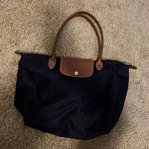 Longchamp Nylon Le Pliage Shopping Tote Dark Purple